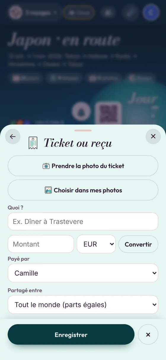 Le ticket d’une dépense imprévue